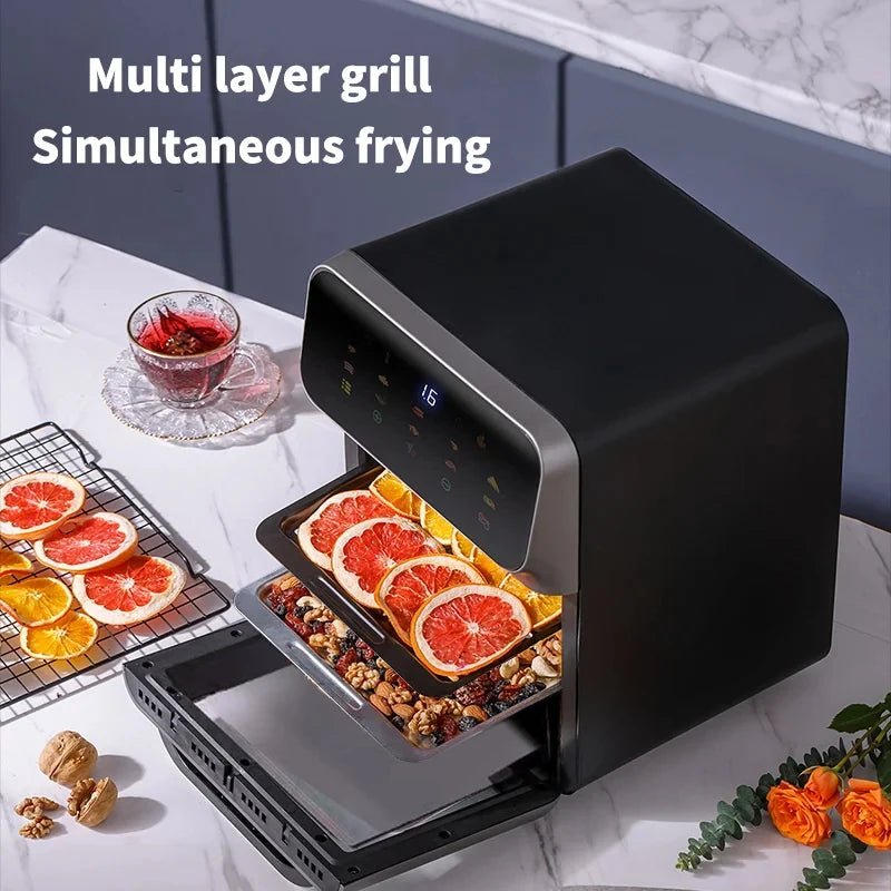 Friteuse à Air 10L Multifonction 1300W – Four Convection 360° Sans Huile, Écran Tactile Intelligent, Cuisson Rapide & Transparente | Air Fryer Grande Capacité - Air Fryer / Friteuse à Air - BDM Beauty & Fashion Intl.