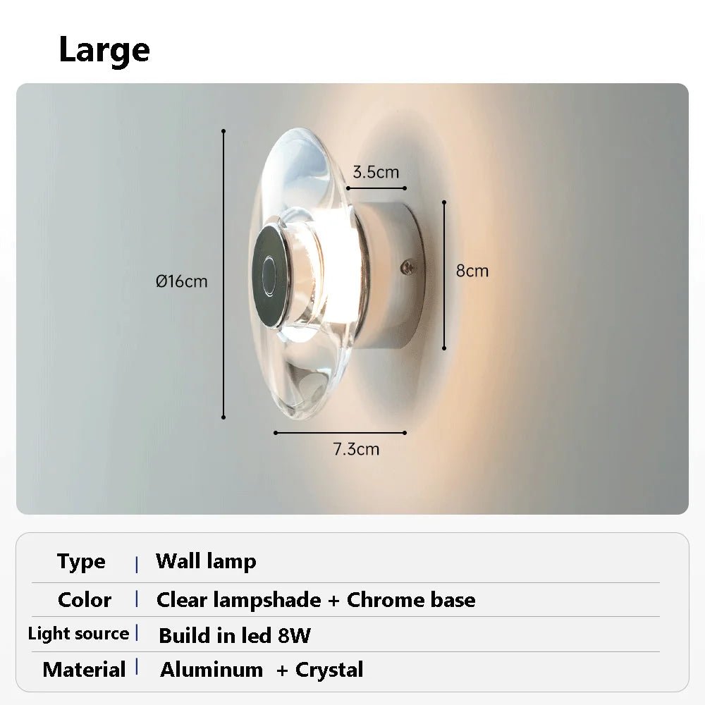 Lampe Murale Cristal – Applique LED Ronde Minimaliste - Lampe murale - BDM Beauty & Fashion Intl.