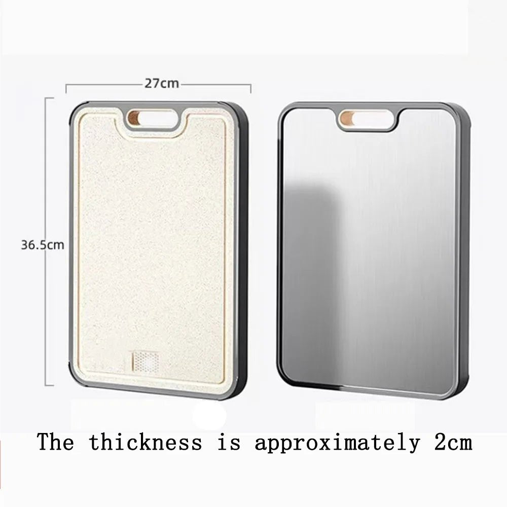 Planche À Découper Double Face Acier Inox Anti - Rayures – Surface Antidérapante Silicone | Planche Cuisine Viande, Fruits & Légumes - Planche à Découper - BDM Beauty & Fashion Intl.