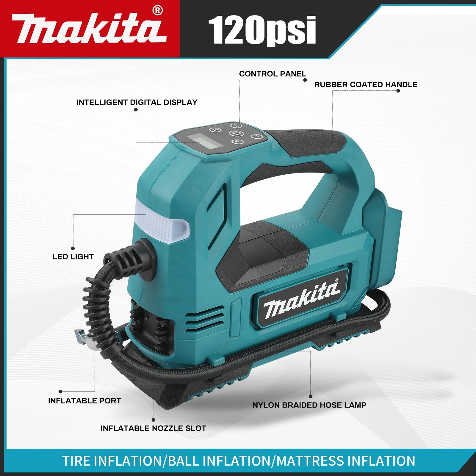 Pompe à Air Portable 18V – Gonfleur Sans Fil Voiture - Outil électrique - BDM Beauty & Fashion Intl.