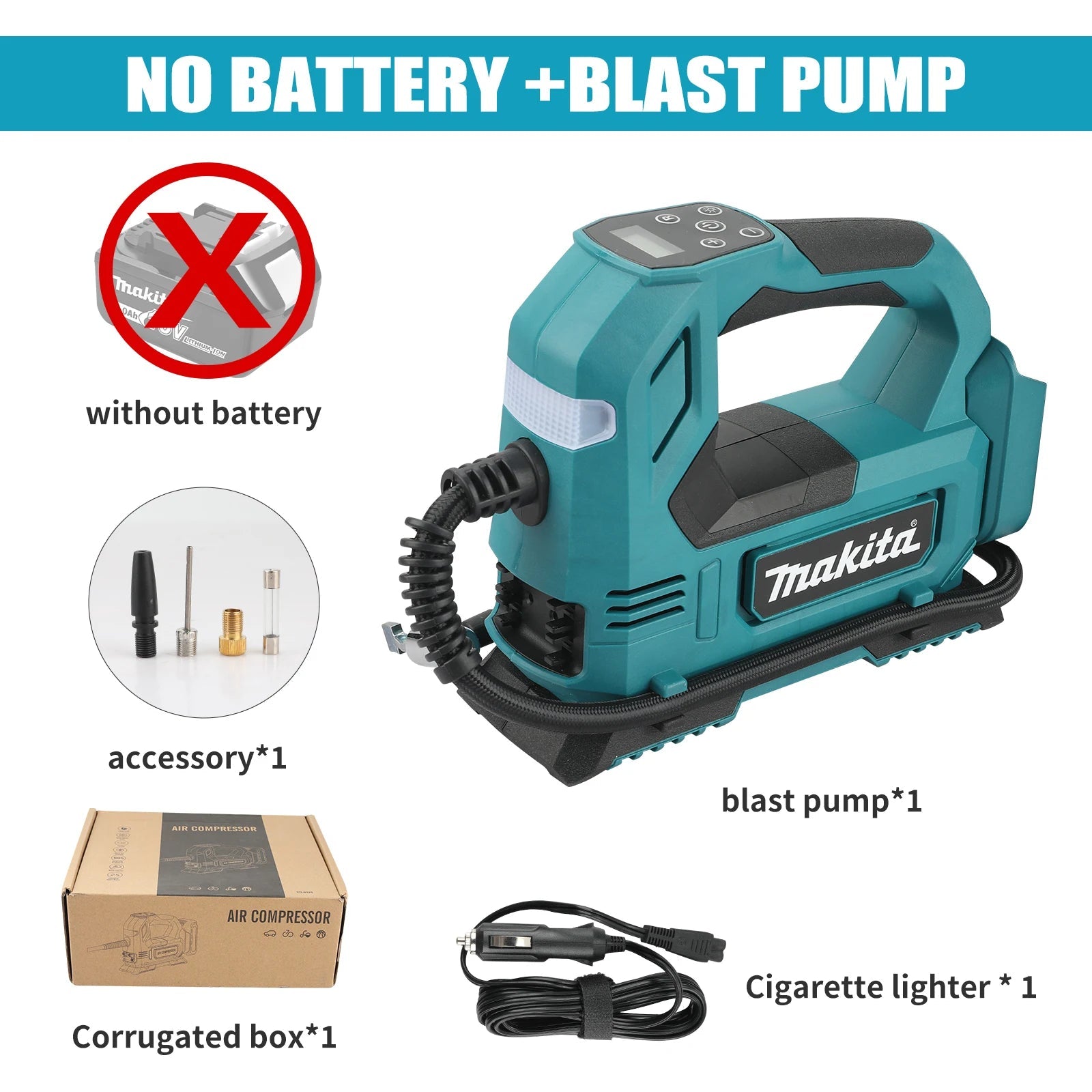 Pompe à Air Portable 18V – Gonfleur Sans Fil Voiture - Outil électrique - BDM Beauty & Fashion Intl.