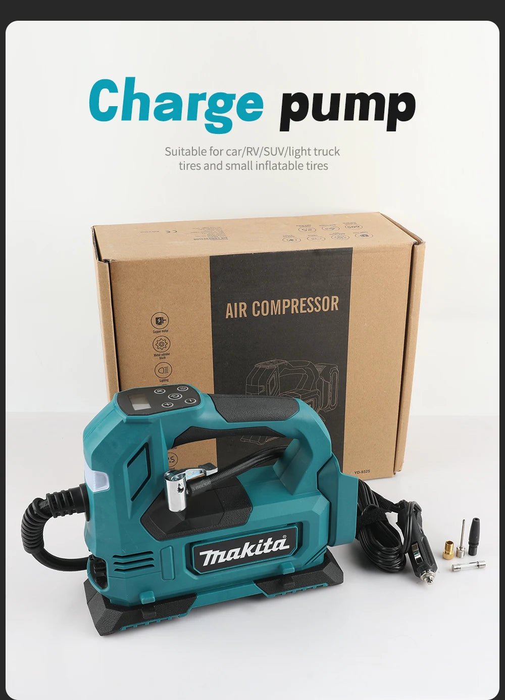 Pompe à Air Portable 18V – Gonfleur Sans Fil Voiture - Outil électrique - BDM Beauty & Fashion Intl.