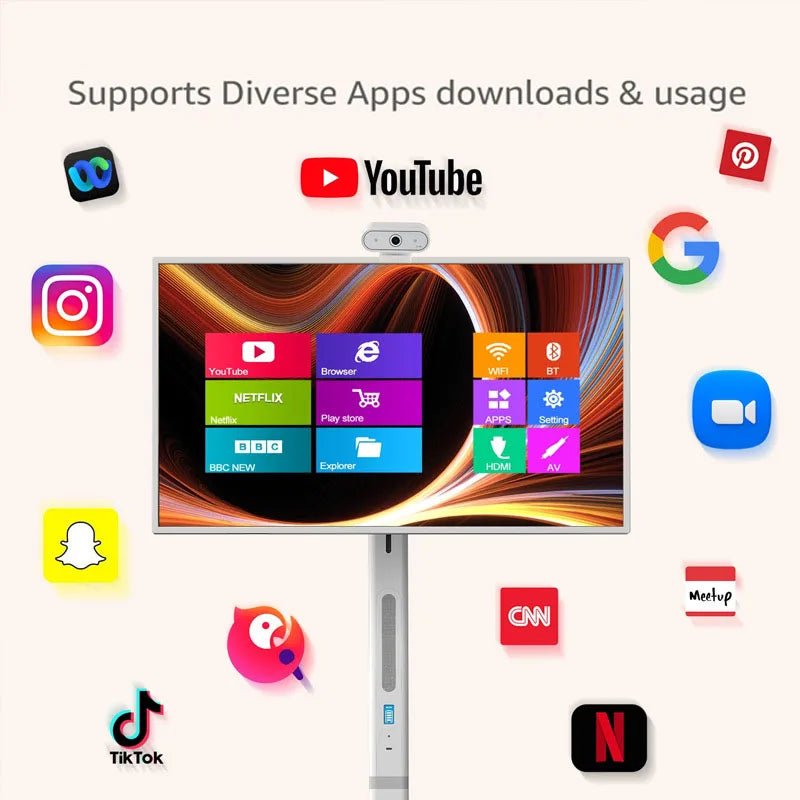 Téléviseur Intelligent 32" Écran Tactile – Smart TV Portable 8 Cœurs, WiFi, 8+128 Go, Support Inclus & Télécommande - Télévision & Écran Tactile - BDM Beauty & Fashion Intl.