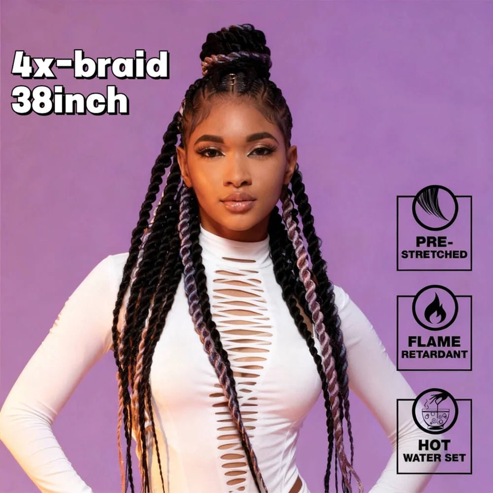 Tresses Synthétiques 38" Kanekalon Box Braids Lot 4 - Tresses Synthétiques - BDM Beauty & Fashion Intl.