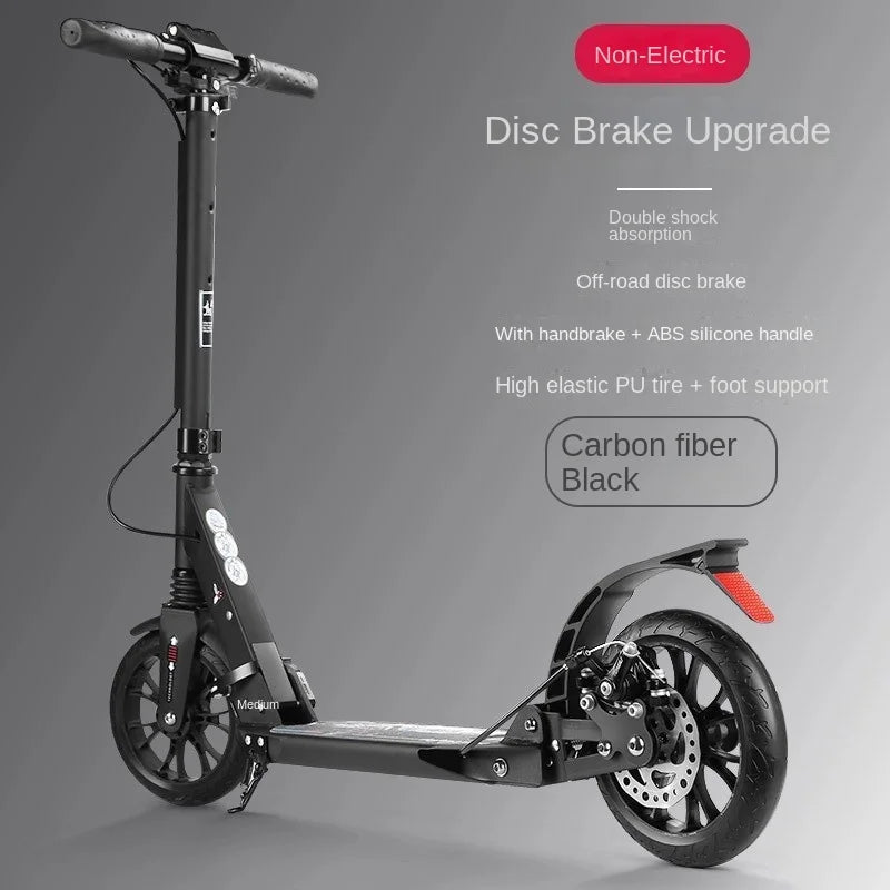 Trottinette Aluminium Shock - Absorbing – Pliable 1 Seconde | Scooter Léger Jeunes & Adultes, 2 Roues PU, Anti - Chocs - Trottinette Pliable / Scooter Urbain - BDM Beauty & Fashion Intl.