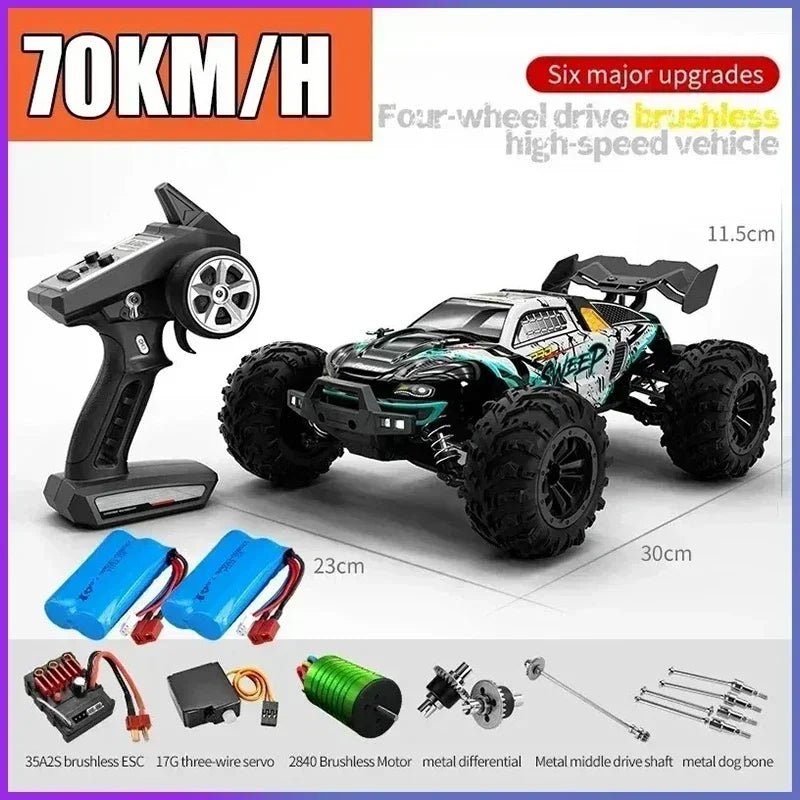 Voiture RC Brushless 4WD 1:16 – Haute Vitesse 70 km/h, Télécommande Longue Portée, Modèle Racing Tout - Terrain | SCY 16101/16102/16103 PRO - Voiture télécommandée - BDM Beauty & Fashion Intl.