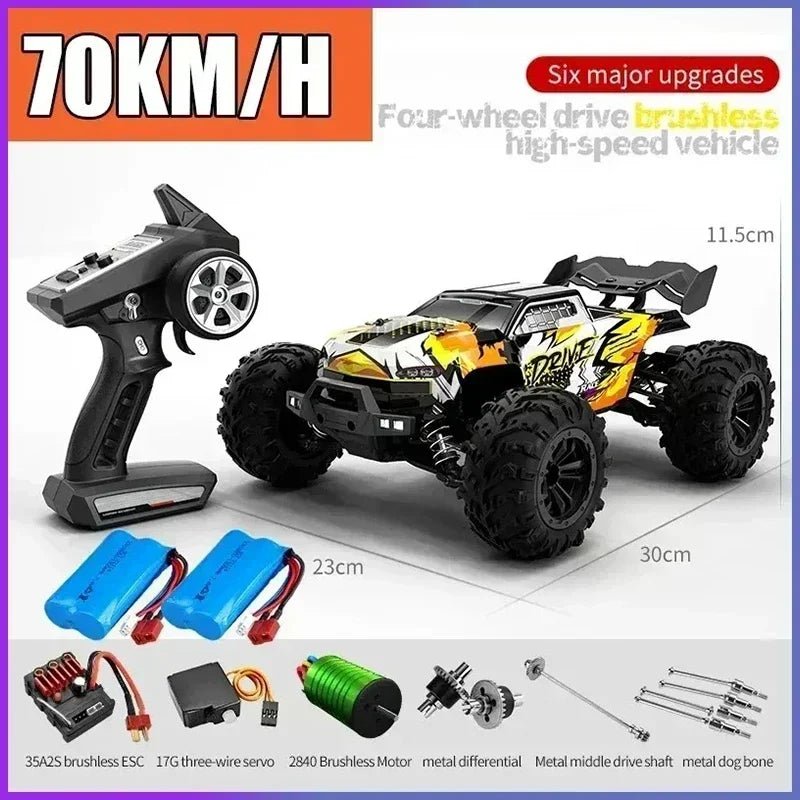 Voiture RC Brushless 4WD 1:16 – Haute Vitesse 70 km/h, Télécommande Longue Portée, Modèle Racing Tout - Terrain | SCY 16101/16102/16103 PRO - Voiture télécommandée - BDM Beauty & Fashion Intl.